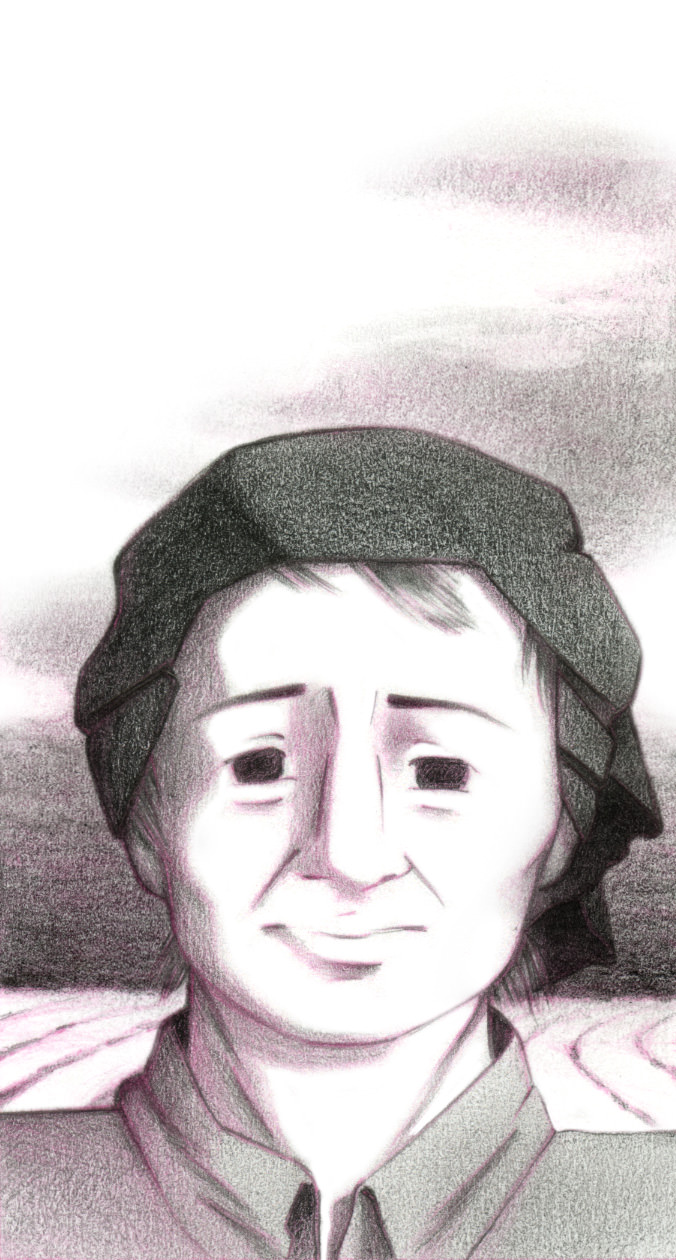 Illustration: headshot of Dorothea Lange.
